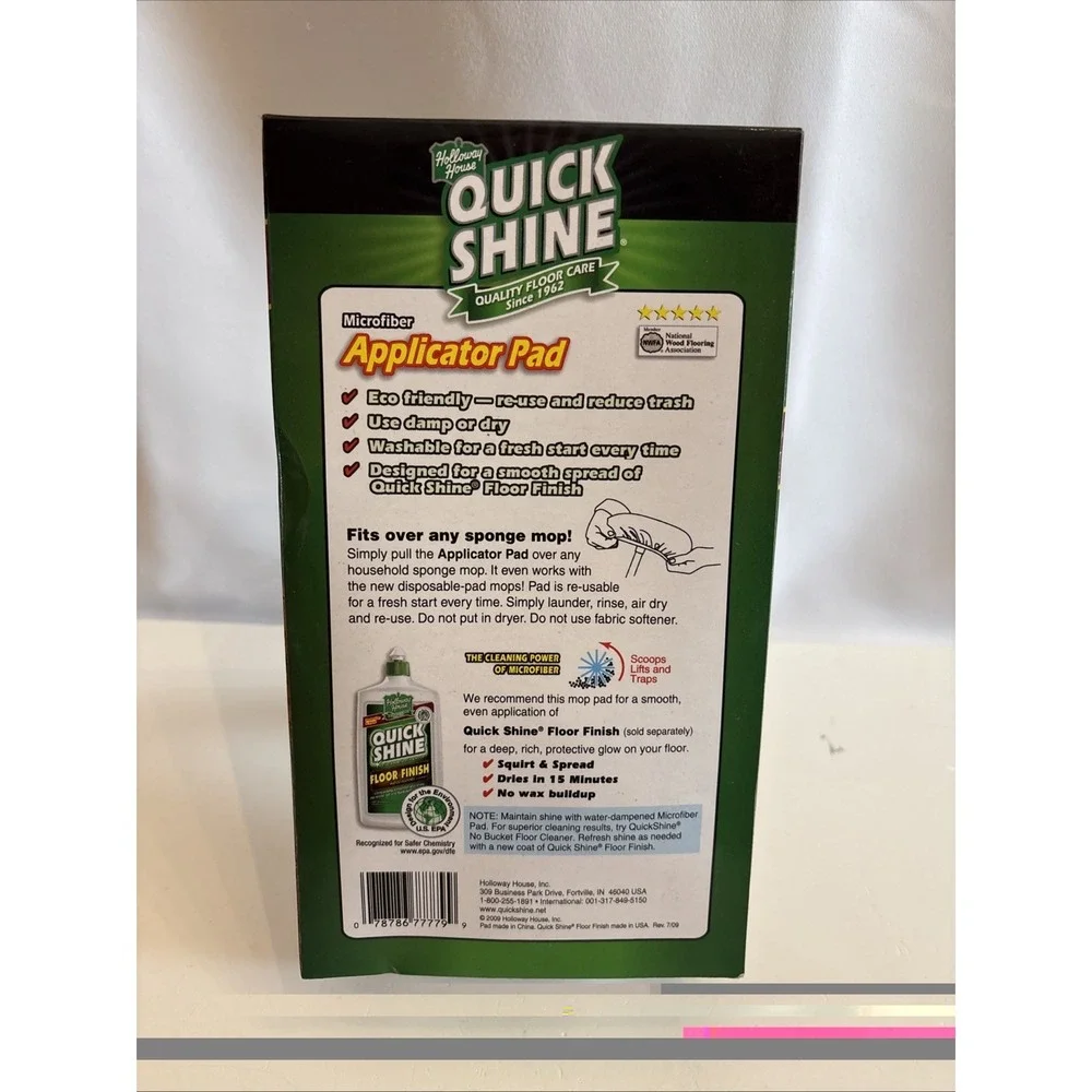QUICK SHINE Microfiber Applicator Pad/Bonnet For All Hard Surfaces 2009 Reusable